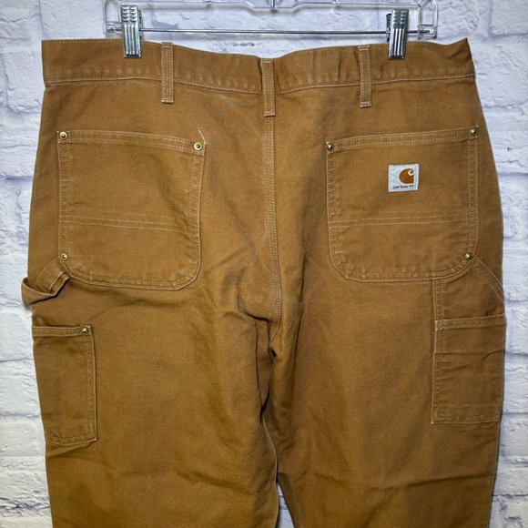VTG Carhartt Pant Men 38x30 Brown Double Knee Carpenter B01 BRN Work Made in USA - Picture 4 of 14
